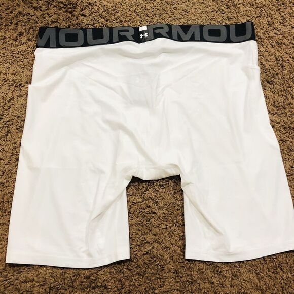 New Under Armour Mens HeatGear Compression Shorts Baseball Base Layer White 3XL - Picture 7 of 7